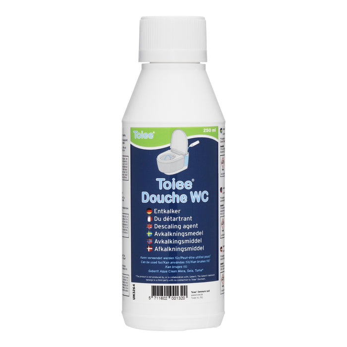 Toiee Douche WC Afkalkningsmiddel - 250 ml (rækker til 2 behandlinger). Til Geberit Douche WC Mera, Sela og Tuma mv.